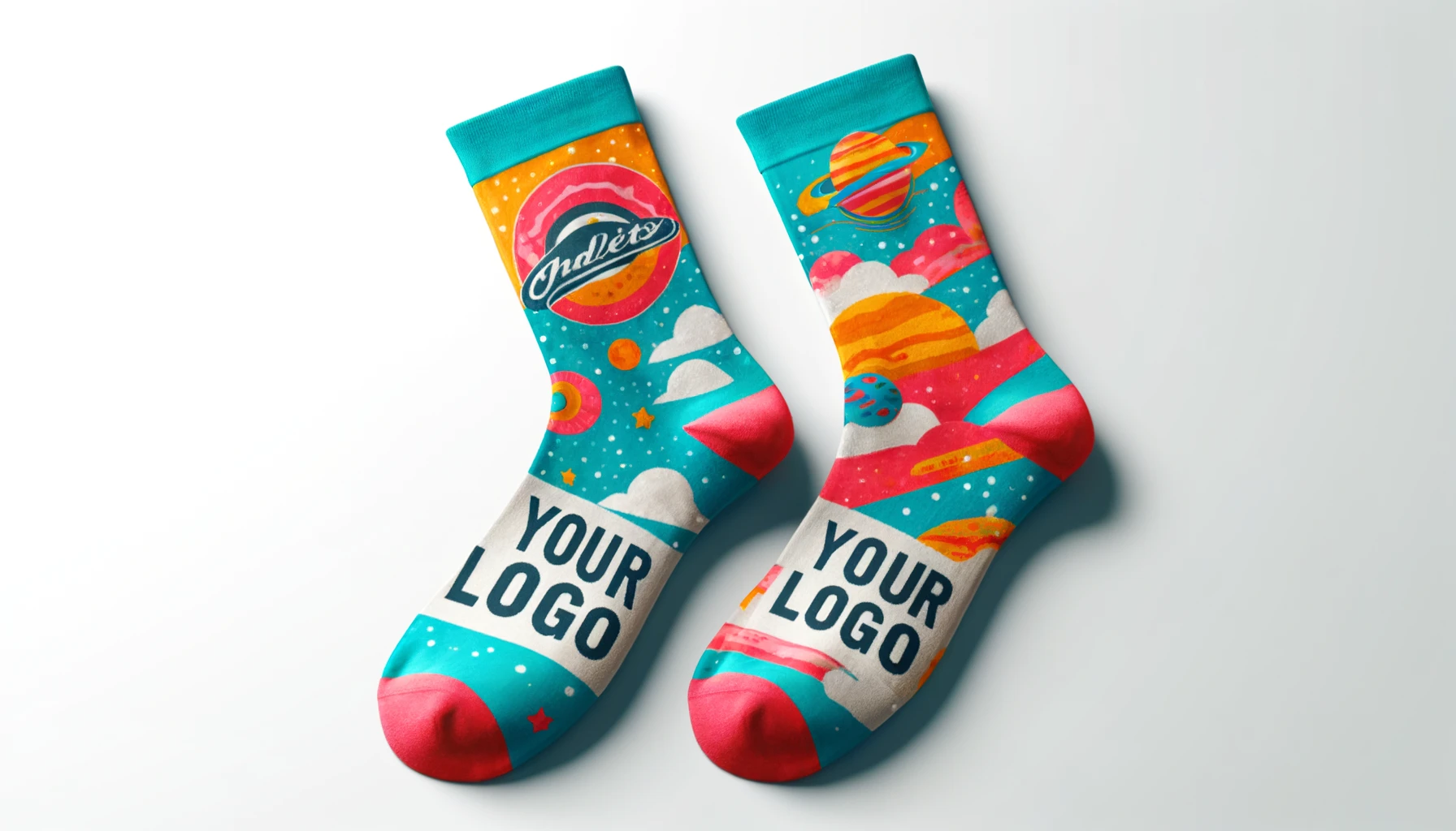 Colorful custom-designed logo socks