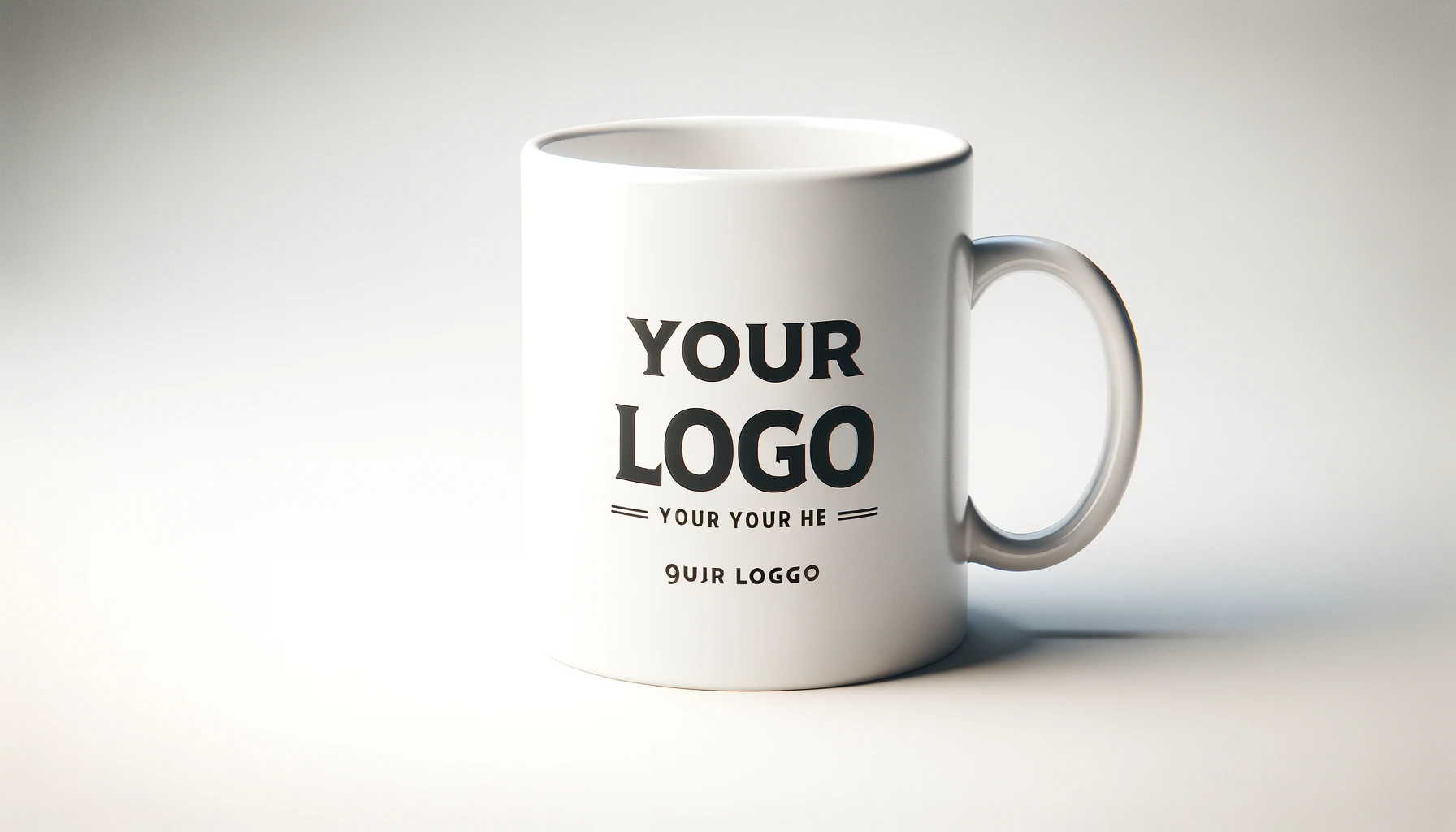 White coffee mug with Custome black logo