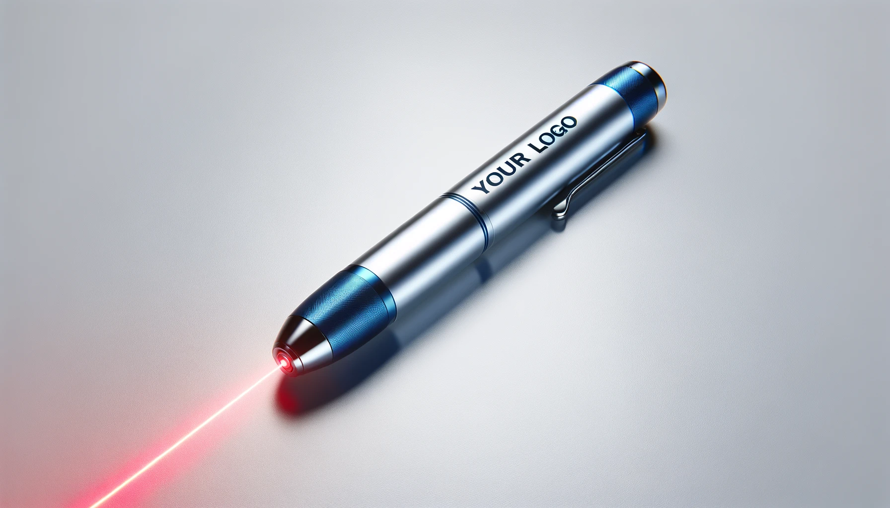 Laser pointer pen with customizable 'Your Logo' space,