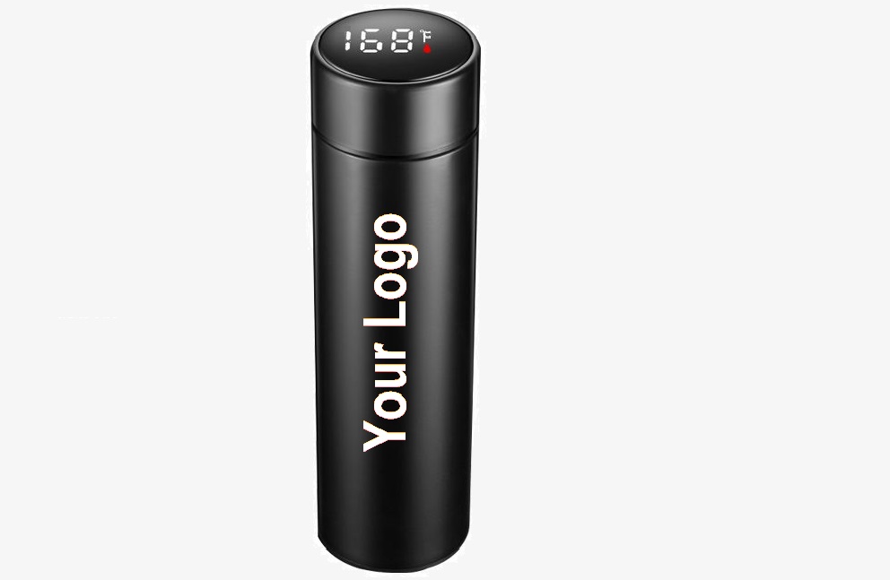 Smart Travel Mug with temperature display and logo