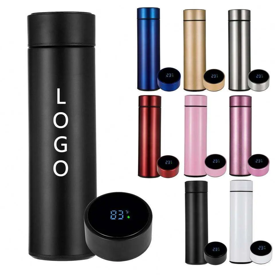 Branded Smart thermal bottle with temperature display and logo